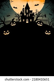 Happy halloween silhouette vector illustration. For poster (flyer) template etc. ( no text )