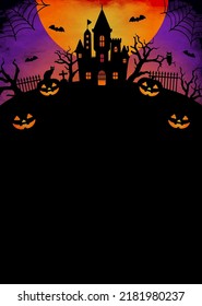 Happy halloween silhouette vector illustration. For poster (flyer) template etc. ( no text )
