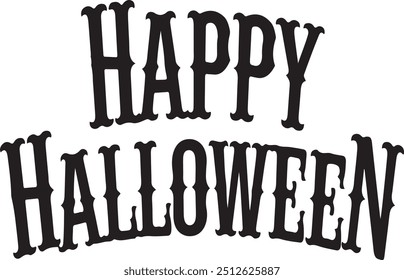 Happy Halloween silhouette vector with white background 
