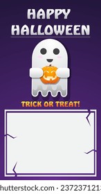 Happy Halloween simple background copy space for mobile Vector illustration. perfect for banners or poster party invitations mobile with space reserved for text