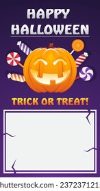 Happy Halloween simple background copy space for mobile Vector illustration. perfect for banners or poster party invitations mobile with space reserved for text