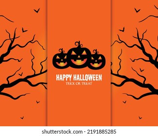 Happy Halloween Simple Greeting Flat Template