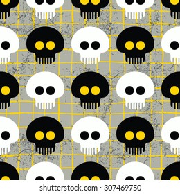 Happy Halloween. Simple pattern with skulls for your design.