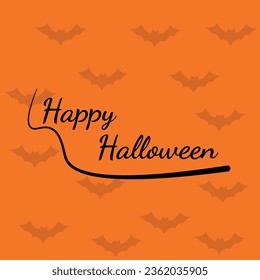 Happy halloween simple postcard with bats and a cool text 