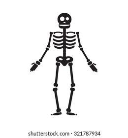Happy Halloween skeleton illustration, zombie from bones and skull. Vector