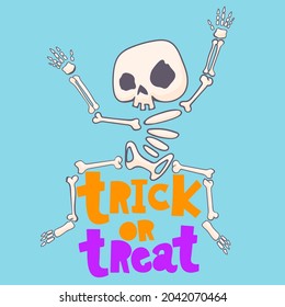 Happy Halloween Skeleton with text