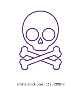 happy halloween skull with bones crossed
