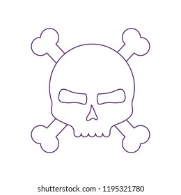 happy halloween skull with bones crossed
