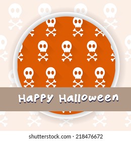 Happy halloween skull card, great for your design in flat style.