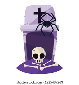 happy halloween skull icon