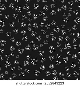 Happy halloween skull skeleton spooky pattern background. Vector illustration