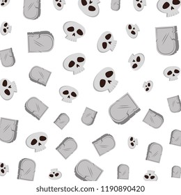 happy halloween skulls and gravestone pattern