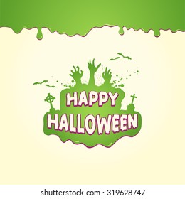 Happy Halloween Slime With Zombie Hands Silhouette