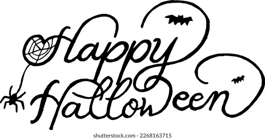 Happy Halloween slogan for trendy t-shirt designs. Hand lettering quote good for print, greeting cards, t-shirt design, flyer, etc. Vector art Illustration.