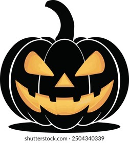 Happy Halloween Smiling Pumpkin Icon Vector Illustration