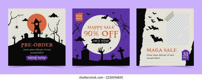 Happy Halloween social media instagram template