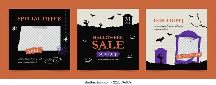 Happy Halloween social media instagram template