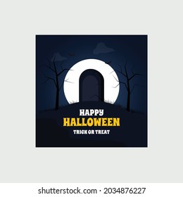 Happy Halloween Social Media Post Design Template