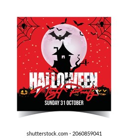 Happy Halloween Social Media Poster, Halloween October Poster, 