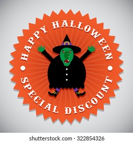 Happy Halloween Special Discount Witch Seal Badge