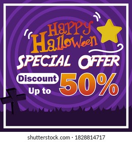 Happy halloween special offer discount special for halloween illustration 