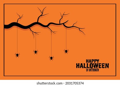 Feliz Vector de ramas de araña de Halloween
