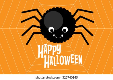 happy halloween spider
template vector/illustration