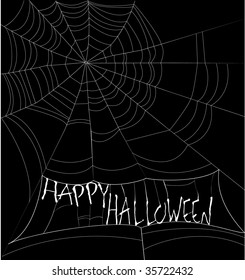 Happy Halloween Spider Web Background