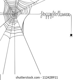 Happy Halloween spider web banner