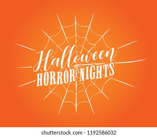 Happy Halloween Spider Web Cob Web Vector Text Typography Decoration Background Banner for posters, flyers