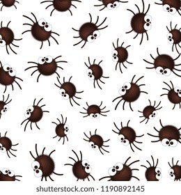 happy halloween spiders pattern background