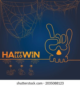 Happy Halloween. Spiderweb. Background vector. Halloween bones for your friends.