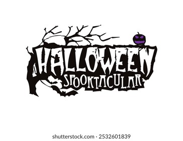 Happy Halloween Spooktacular Text Black, Festive Halloween Greeting, Spooky Typography Design, Trick or Treat Message, Eerie Decor, Fun Halloween Wishes, Whimsical Halloween Text Design.