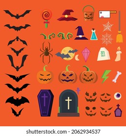 Happy Halloween Spooky Element Set