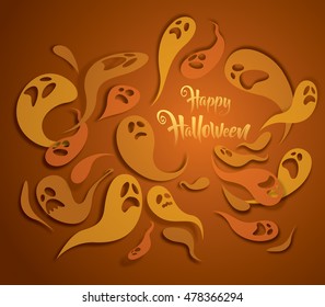 Feliz Halloween. Fantasma tarjeta de saludo fantasma.