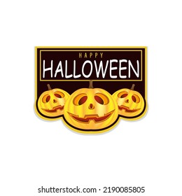 Happy Halloween Spooky glowing pumpkin background vector