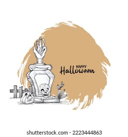 Happy Halloween spooky horror festival celebration background design vector