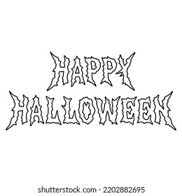 HAPPY HALLOWEEN SPOOKY TEXT BANNER BLACK WHITE BACKGROUND