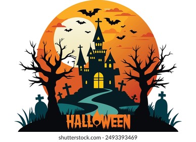 Happy Halloween Spooky Vibe T shirt design vector. Typography, Illustration Halloween t shirt design. Spooky, Ghost t shirt design for Halloween day. Halloween Vector Design.