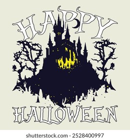 Happy Halloween Spooky Vibe T shirt design vector. Typography, Illustration Halloween t shirt design.  Ghost t shirt design for Halloween day. Halloween Vector Design. artwork for t shirt, poster, 