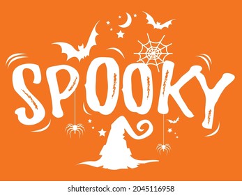 happy halloween spooky vibes decoration for part, vector illustration