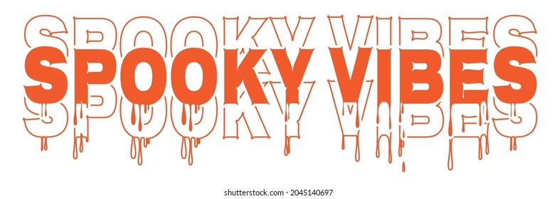happy halloween spooky vibes, vector illustration, typography simple text, decoration party, jack o lantern, horror pumpkin