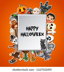 Happy halloween square card celebrations