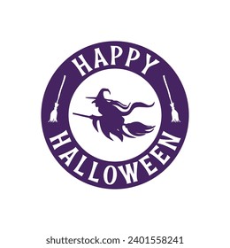 Happy Halloween stamp round sign 