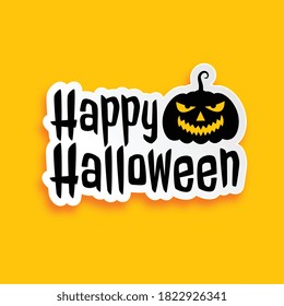 happy halloween sticker design in flat style