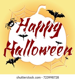 Happy Halloween stylized lettering. vector illustration