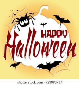 Happy Halloween stylized lettering. vector illustration