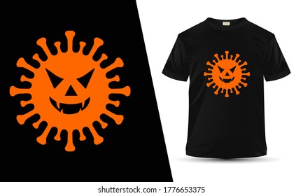 Happy Halloween T Shirt Design Vector.  CoronaVirus Covid19 T Shirt Vector, Halloween 2020, Happy Halloween T Shirt Vector illustration