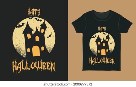 Happy Halloween T shirt Design vector illustration. Scary Halloween t shirt design template