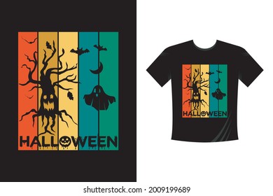 Happy Halloween t shirt design with vector background. skull, grunge vintage design t shirts.Quote typography hand drawn style. Trick or treat shirt. horror t-shirts. Halloween costumes.funny, tee.
